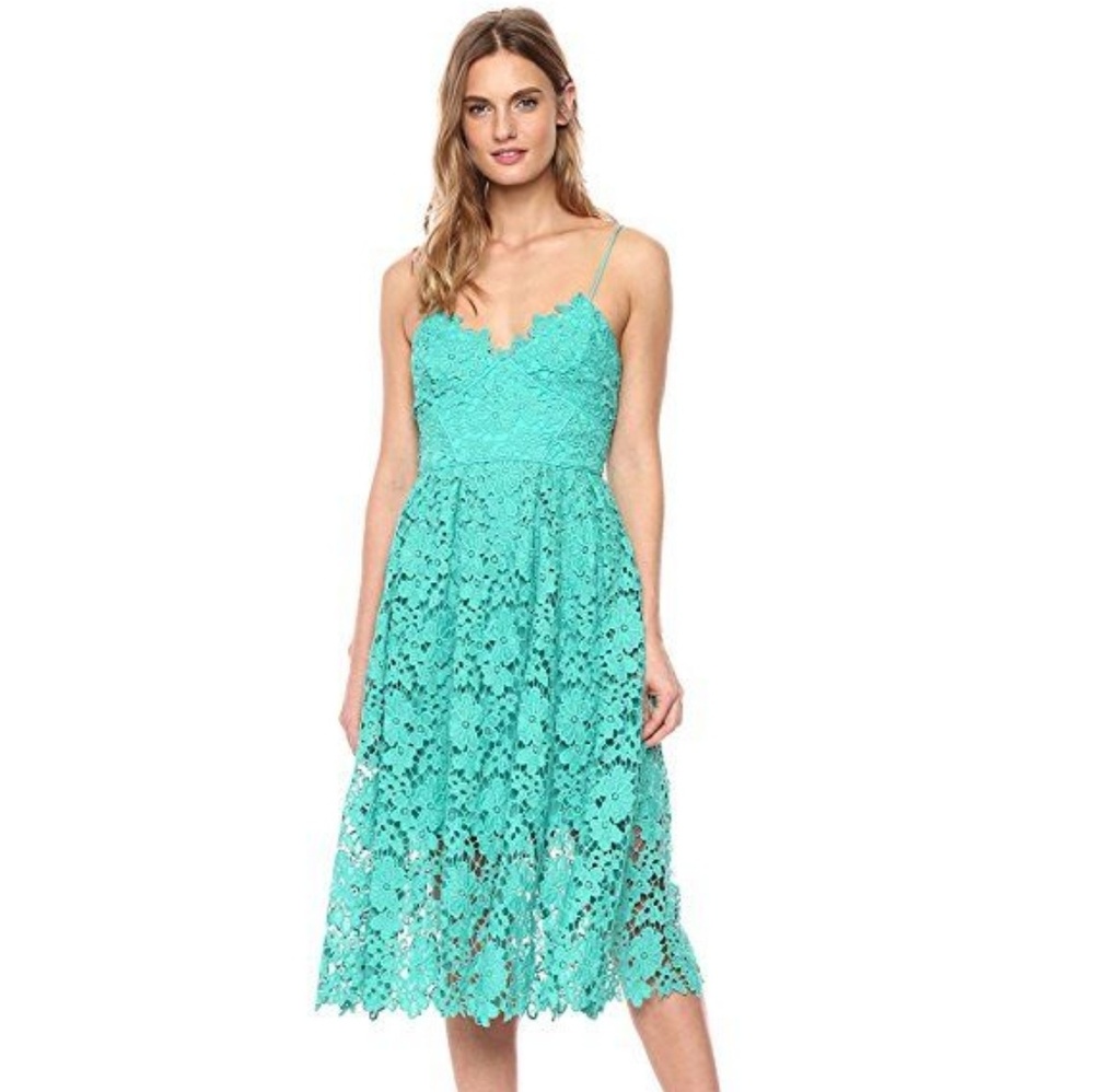 Donna Morgan Chemical Lace Spaghetti Strap Dress-8